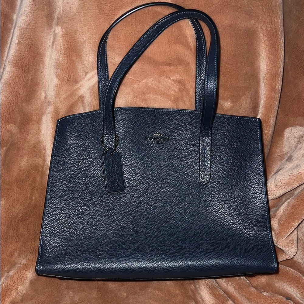 Coach Blue Leather Tote Bag for Everyday Elegance